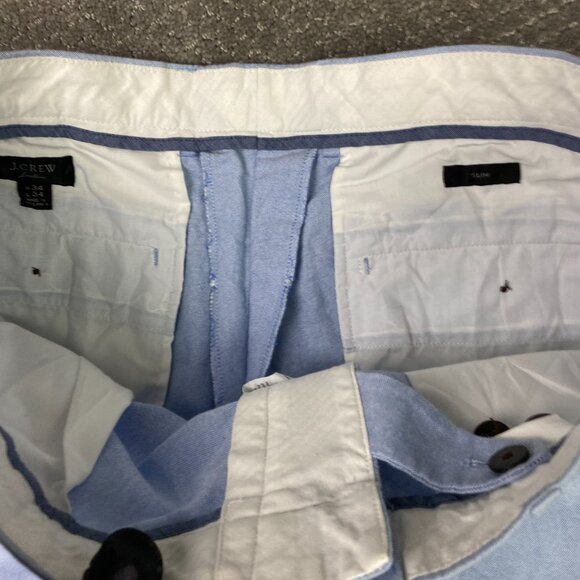 J. CREW Ludlow Slim Pants Men's 34 x 34 Fits 34.5 x 32.5 Light Blue Cotton - Picture 5 of 14
